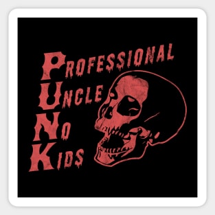 PUNK Professional Uncle No Kids Funny Skull Punk Rocker Sticker